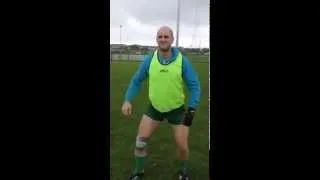 A typical Junior B footballer during training.