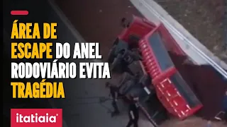 CAMINHÃO SEM FREIO ENTRA NA ÁREA DE ESCAPE DO ANEL RODOVIÁRIO DE BH