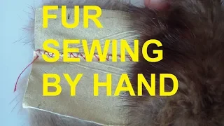 Way to Sew Fur Pelts Together. Sewing of Natural Fur Pelts by Hand Stitch