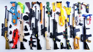 Mengumpulkan 7 Sniper Gun 3 Assault Rifle Red Nerf Blaster Gun Thomson Machine Gun Dragunov AK47 Gun