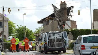 Child dies and four injured after gas explosion destroys homes in Lancashire