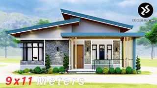 SMALL HOUSE DESIGN WITH 3 BEDROOMS | 2 T&B | 9x11 meters | PINOY DREAM HOUSE