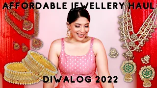 Affordable Amazon Indian Jewellery Haul | Everything Under ₹500  #Diwalog 2022 Day 4 |Shreya Jain