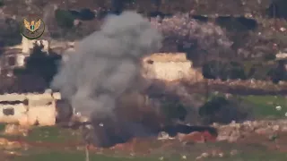 Video shows Syrian FSA destroying Assad regime MLRS with  ATGM TOW in Western Hama.