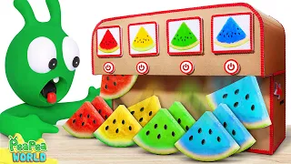 Pea Pea And Full Color Jelly Watermelon Vending Machine | Funny cartoon for kids