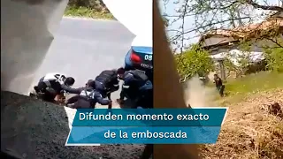 Revelan fuertes videos de la emboscada que dejó a 13 policías muertos en Coatepec Harinas