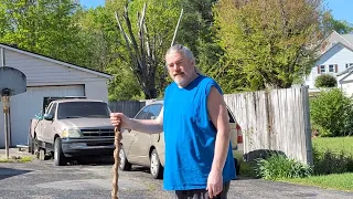 Robert's hiking stick he got from. Big Mike