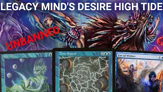 I DESIRE REDEMPTION! Legacy Mind's Desire High Tide Combo. Unbanned Time Spiral Mono-Blue MTG