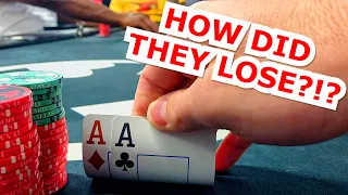 Aces Cracked by QUADS & a STRAIGHT FLUSH?!?! - Poker Vlog 72
