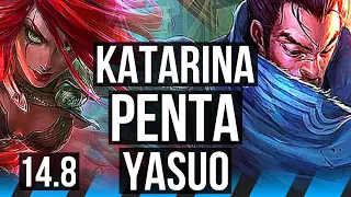 KATARINA vs YASUO (MID) | Penta, 17/1/10, Legendary, 500+ games | EUW Master | 14.8