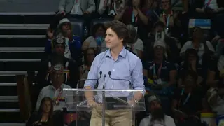 Justin Trudeau booed while kicking off Indigenous Games | FULL SPEECH