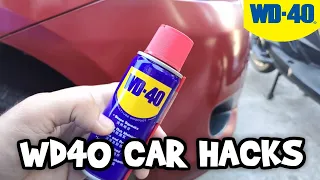 Saan pwedeng gamitin ang WD40 para sa ating sasakyan | WD40 usage in your car | WD40 CAR HACKS!!