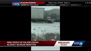 KCCI viewer video shows multi-vehicle pileup along I-80