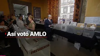 #Elecciones2024MX | AMLO y su esposa Beatriz Gutiérrez Müller salen a votar en Centro Histórico