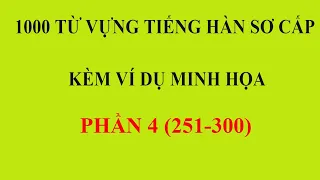 P4 (251-300) 1000 TỪ VỰNG TIẾNG HÀN SƠ CẤP NHẤT ĐỊNH PHẢI BIẾT -  한국어 단어