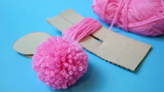 How to Make a Perfect Pom Pom | Pom Pom maker tutorial with Card Board | DIY Yarn Studio