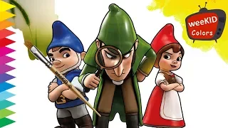 Coloring Sherlock Gnomes: Gnomeo and Juliet 2 | Learn Colors | Coloring Book Pages Videos for Kids
