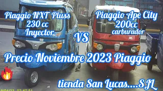 precio de noviembre PIAGGIO NXT PLUSS 230CC Y PIAGGIO APE CITY  200CC