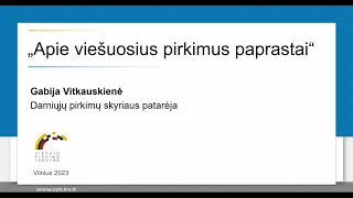 Mokymai "Apie viešuosius pirkimus paprastai"