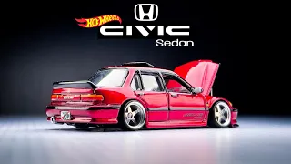 Honda Civic EF Sedan HotWheels Custom convert Honda Civic EF to sedan