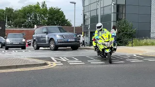 Police security and escort for Prime Minister Boris Johnson during visit to Wakefield