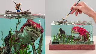 Minibricks: The fisherman didn't expect the one he caught / Diorama / Leviathan