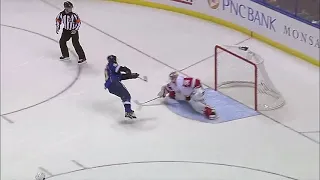 Vladimir Tarasenko scores two beautiful goals in his first NHL game (19 jan 2013)