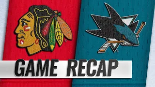 Sharks score three in the 3rd to beat Blackhawks