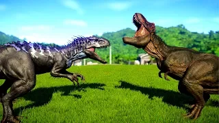 T Rex vs Indominus Rex, Spinosaurus,Giganotosaurus & Indoraptor - Dinosaurs Fighting