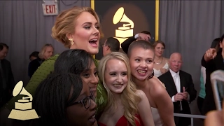 Adele signing autographs for Make-A-Wish Kids | 59th GRAMMYs