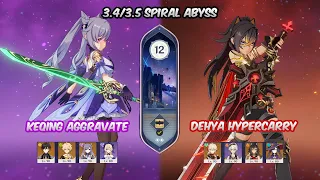 C1 Keqing Aggravate & C0 Dehya Hypercarry | Genshin Impact | 3.4/3.5 Spiral Abyss Floor 12 9 Stars