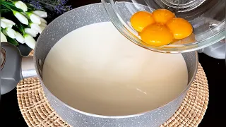 Add the yolk to the boiling milk! No more shopping in store Only 3 ingredients