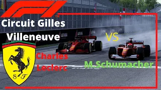 F1 Michael Schumacher V10 vs Charles Leclerc SF1000 Canada 60Fps