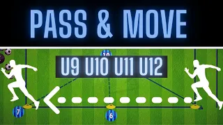 Pass & Move Drill | U9 U10 U11 U12 | Soccer/Football Passing Combination