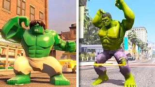 GTA 5 HULK vs LEGO HULK | LEGO vs GTA V (Green Hulk vs Fat Hulk Smash)