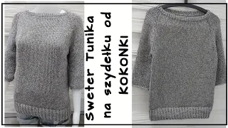 NR/17 TUNIKA melanż / Raglanowy sweter na szydełku od KOKONKI/ tutorial /Crochet Tunic Sweater