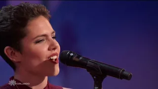 Simons Golden Buzzer-America's Got Talent-Calysta Bevier Sings-Rachael Platten's "Fight Song"-HD