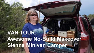 VAN TOUR:  Awesome No-Build Makeover - Sienna Minivan Camper