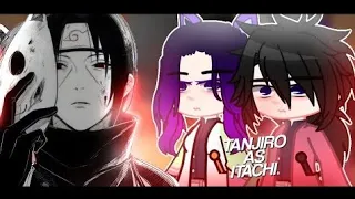 Hashiras React To Itachi | Tanjiro as Itachi Uchiha | 🇧🇷/🇺🇲 | V i n s m o k e