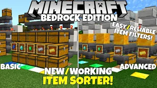 Minecraft Bedrock: New, Reliable ITEM SORTER! Basic & Advanced Design Tutorial! MCPE Xbox PC Ps4