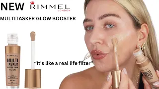 new RIMMEL multitasker glow booster face filter makeup #rimmel #glowbooster #glassskin #makeupreview