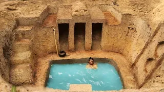 Build The Most Amazing Secret Underground Ancient Temple With Swimming Pool