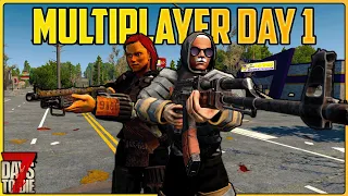 Getting Started in MULTIPLAYER - Day 1 With @NerdletteGaming - 7 Days To Die Episode #1