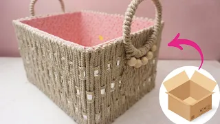WHY BUY EXPENSIVE BASKETS IN STORES WHEN YOU CAN MAKE IT YOURSELF | IDEA FROM CARDBOARD  #craft #diy