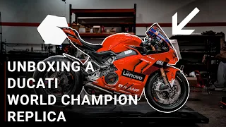 Unboxing A Rare Ducati Panigale V4 2022 World Championship Replica #63 Bagnaia @ MOMS Foxboro