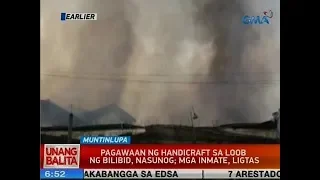 UB: Pagawaan ng handicraft sa loob ng Bilibid, nasunog; mga inmate, ligtas