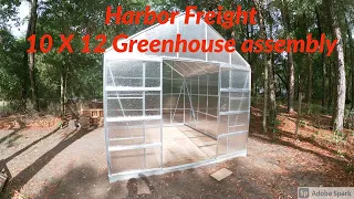 Harbor Freight 10X12 Greenhouse assembly
