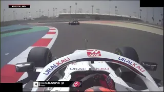 Lewis Hamilton And Nikita Mazepin Incident On Testing Day 2