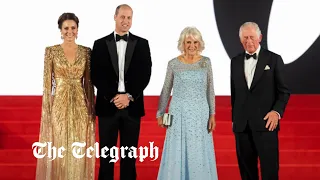 Prince Charles, Duchess of Cornwall and Cambridges arrive at James Bond premiere