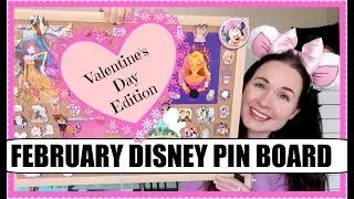 DISNEY PIN COLLECTION: My February 2018 Pin Board! Valentine's Day!